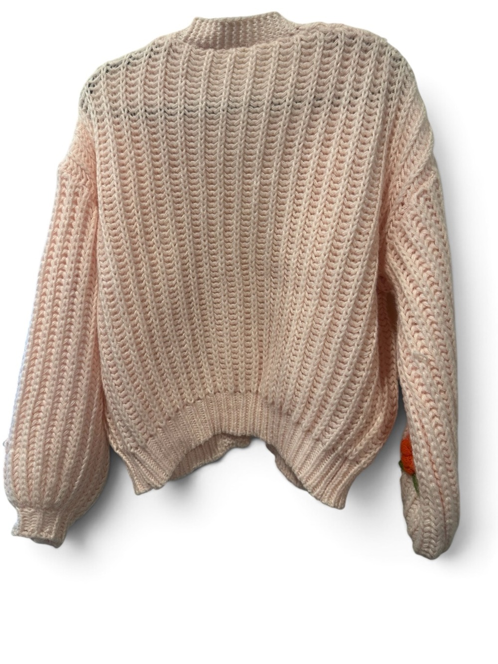 S Cozy Floral Pom-Pom Cardigan in Blush Pink - Picture 3 of 5